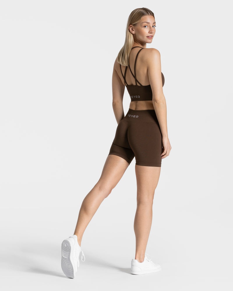 Dark Brown Women Teveo Timeless Scrunch Shorts | EAA-1297