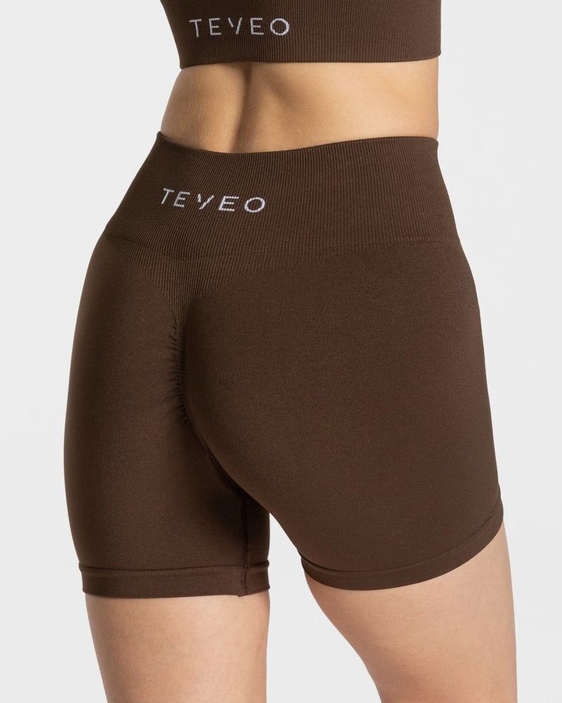 Dark Brown Women Teveo Timeless Scrunch Shorts | EAA-1297