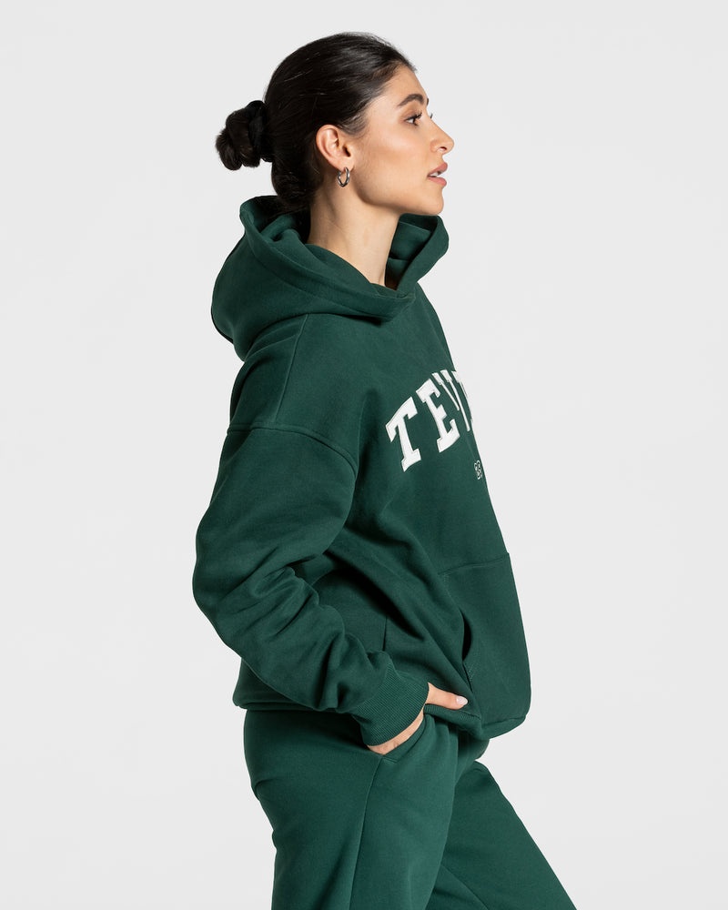 Dark Green Women Teveo College Oversized Hoodie | YWD-0577