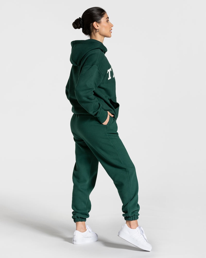 Dark Green Women Teveo College Oversized Hoodie | YWD-0577