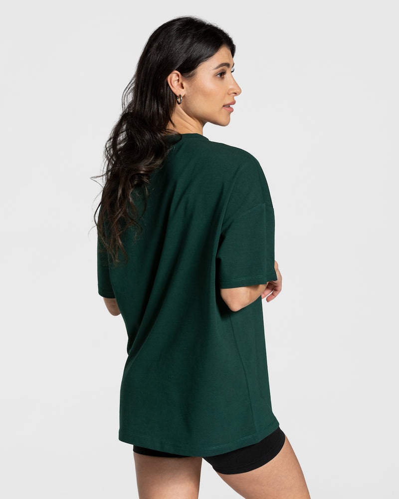 Dark Green Women Teveo College Oversized T Shirts | DPT-8812