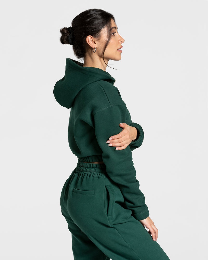 Dark Green Women Teveo College Zip Hoodie | BZH-1486