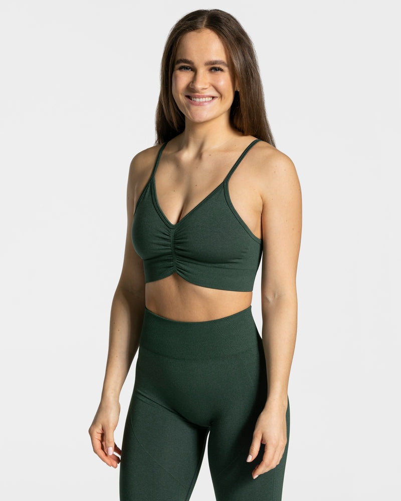 Dark Green Women Teveo Focus Sports Bra | KEK-3865