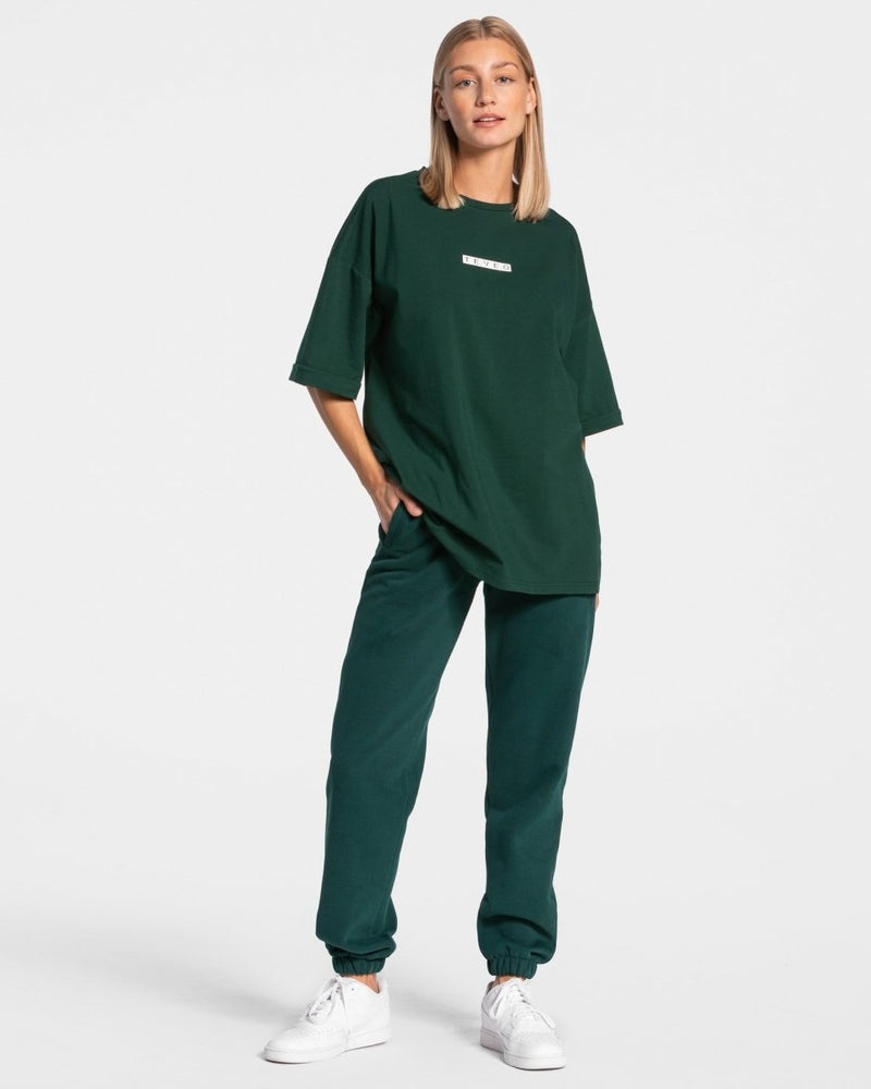 Dark Green Women Teveo Iconic Oversized T Shirts | IXH-8164