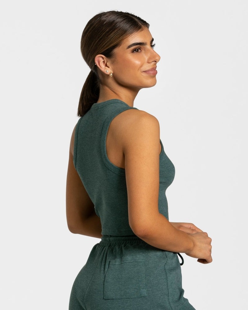 Dark Green Women Teveo Lounge Crop Tops | WYI-1813