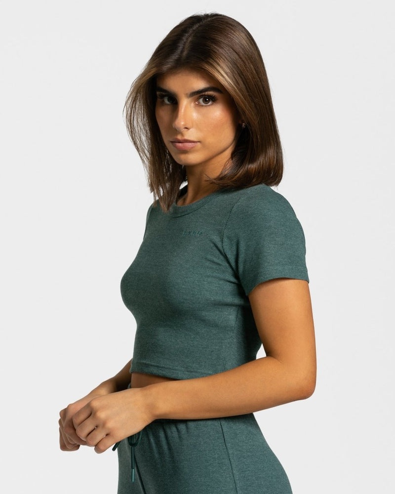 Dark Green Women Teveo Lounge T Shirts | BNK-4745