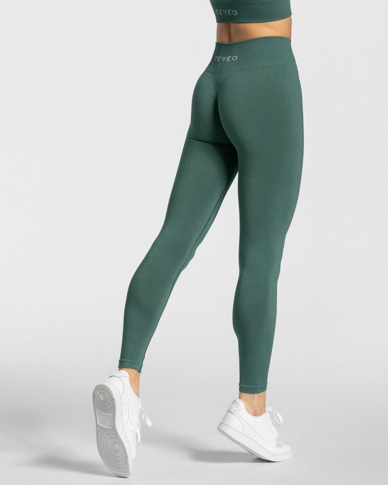 Dark Green Women Teveo Timeless Scrunch Leggings | YEV-2597