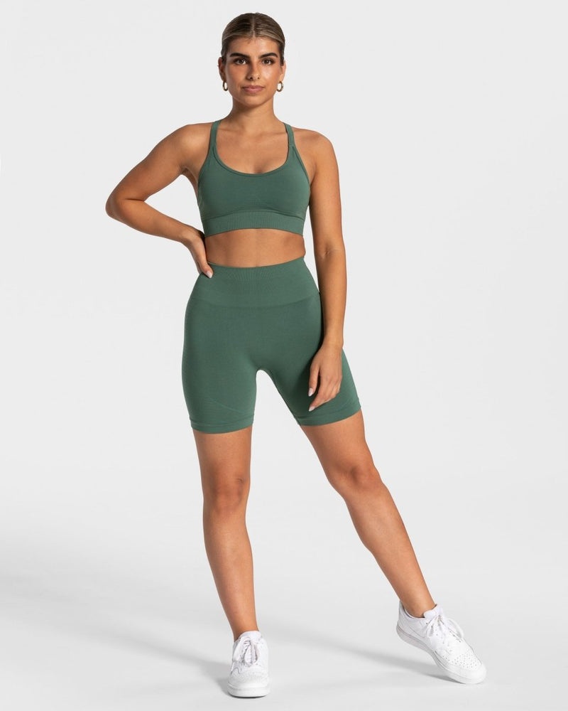 Dark Green Women Teveo True Shorts | PYS-4240