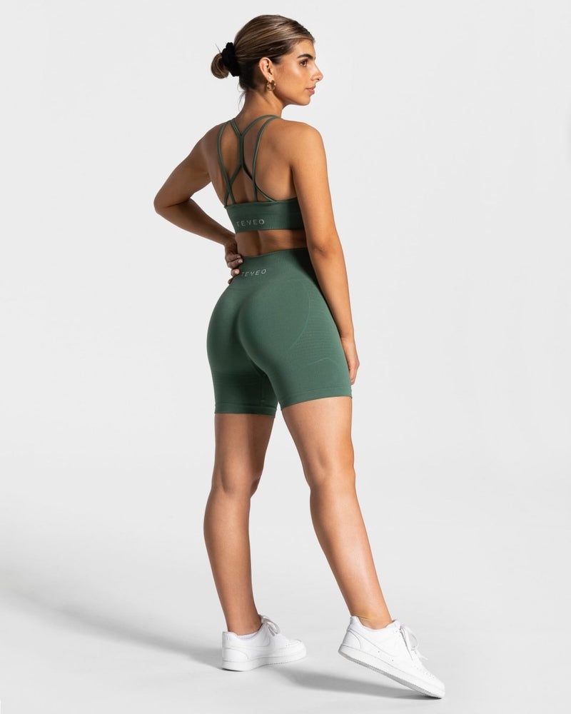 Dark Green Women Teveo True Shorts | PYS-4240