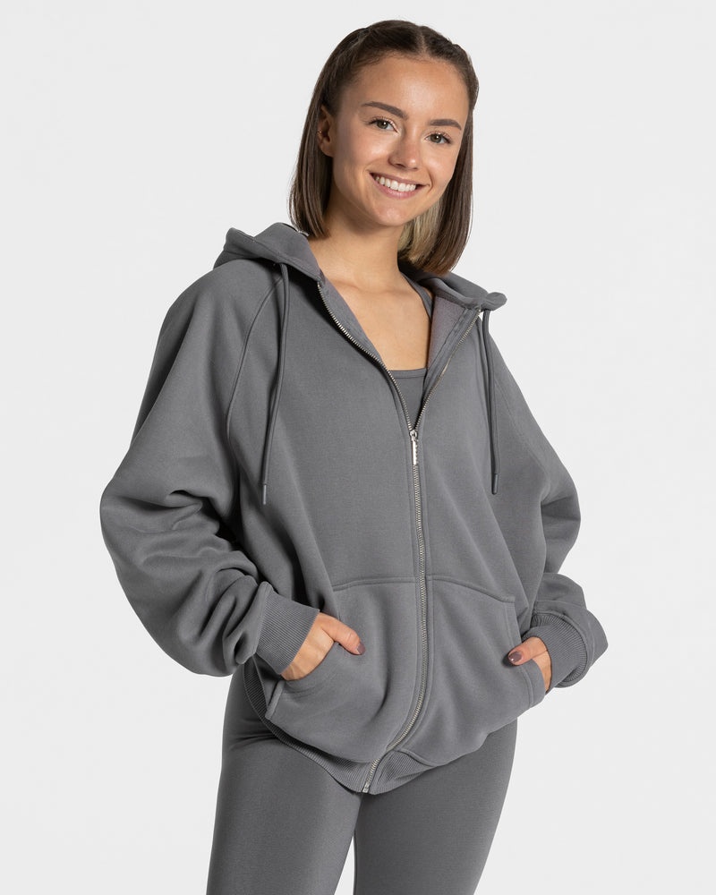 Deep Grey Women Teveo Statement Oversized Jackets | RBV-4493