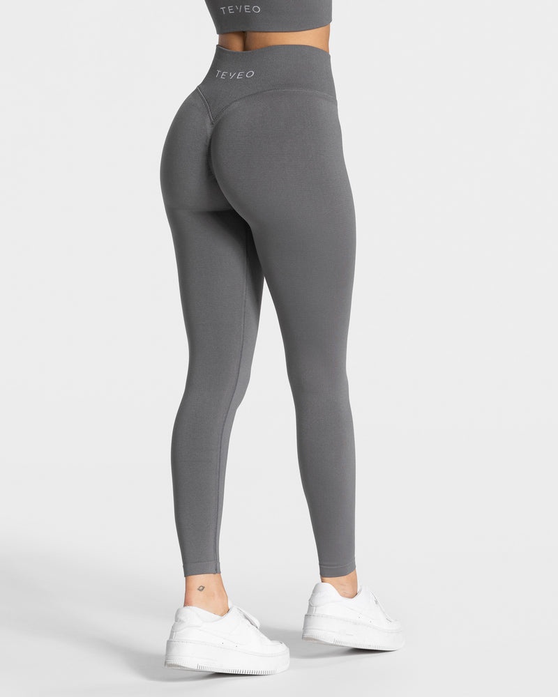 Deep Grey Women Teveo Statement Scrunch Leggings | QAM-7751