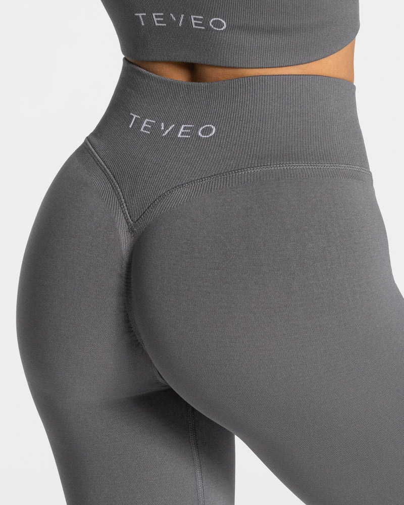 Deep Grey Women Teveo Statement Scrunch Leggings | QAM-7751