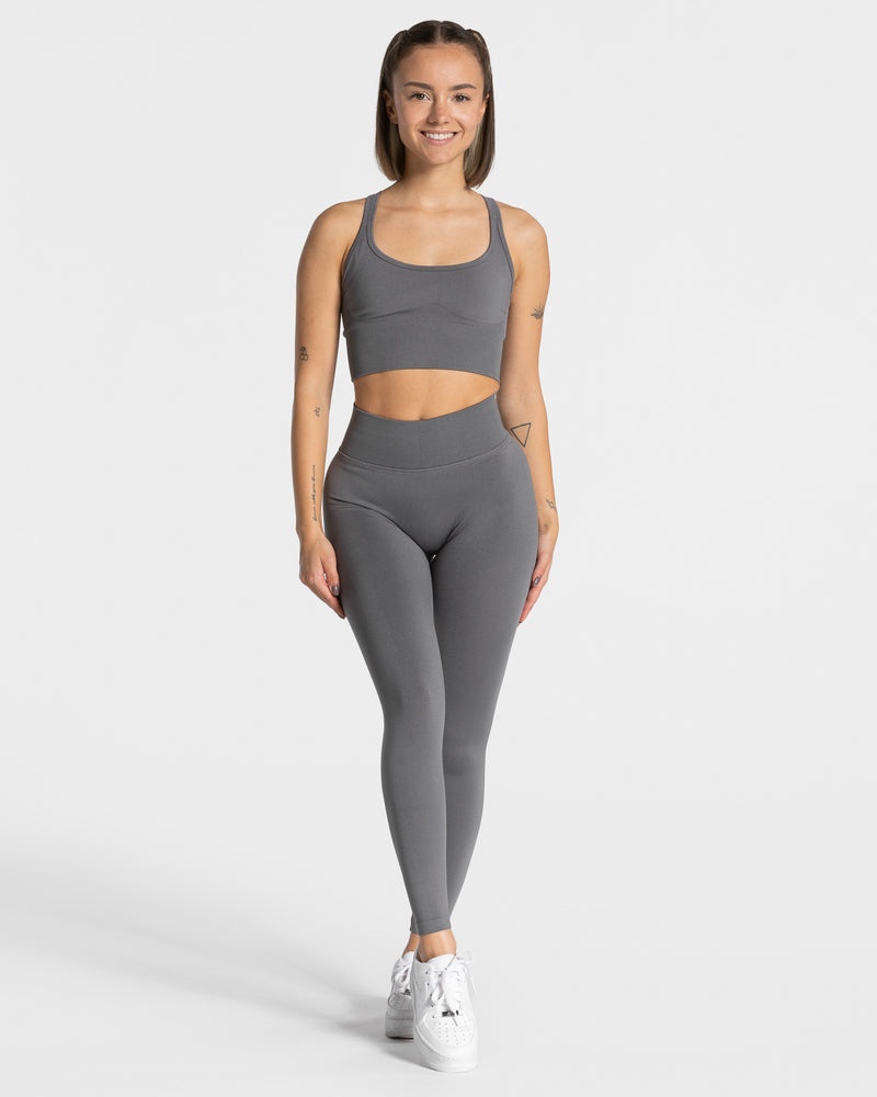 Deep Grey Women Teveo Statement Scrunch Leggings | QAM-7751