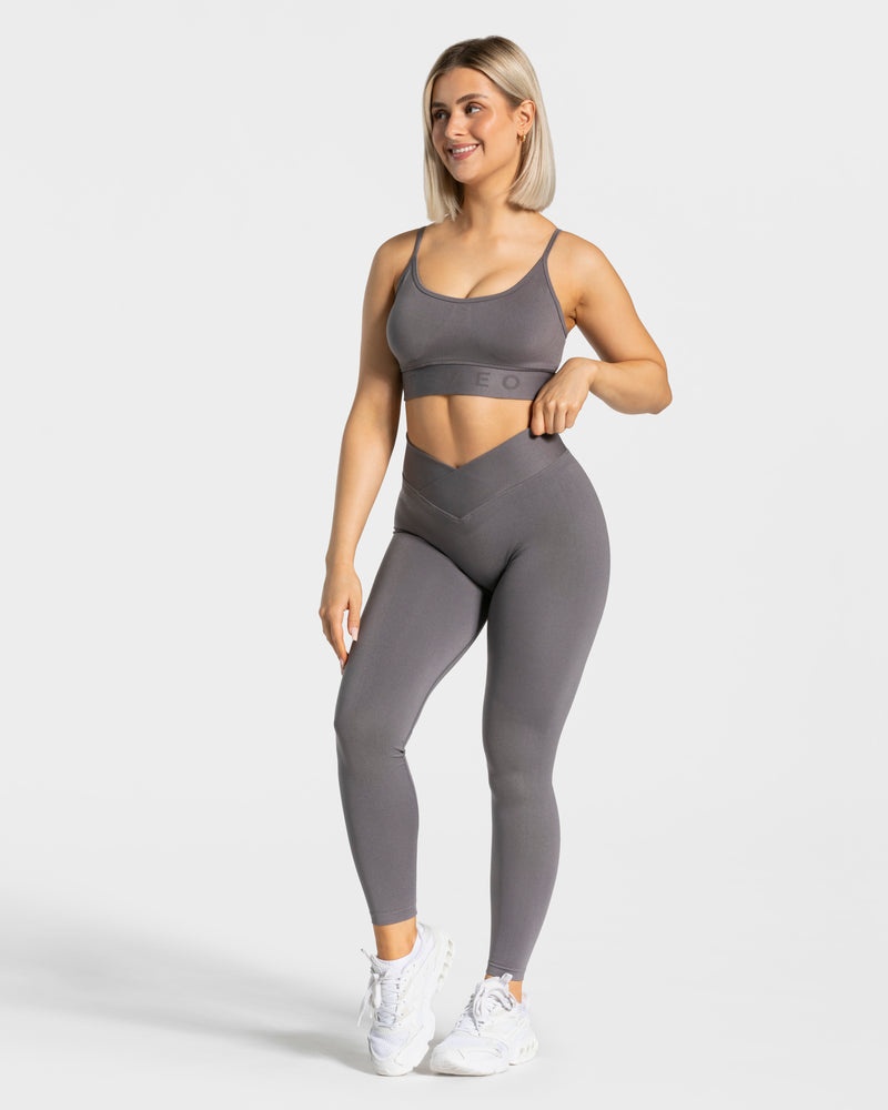 Deep Grey Women Teveo V-shape Leggings | NCA-8772