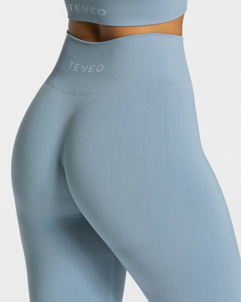 Grey Blue Women Teveo Classy Leggings | AMO-3502