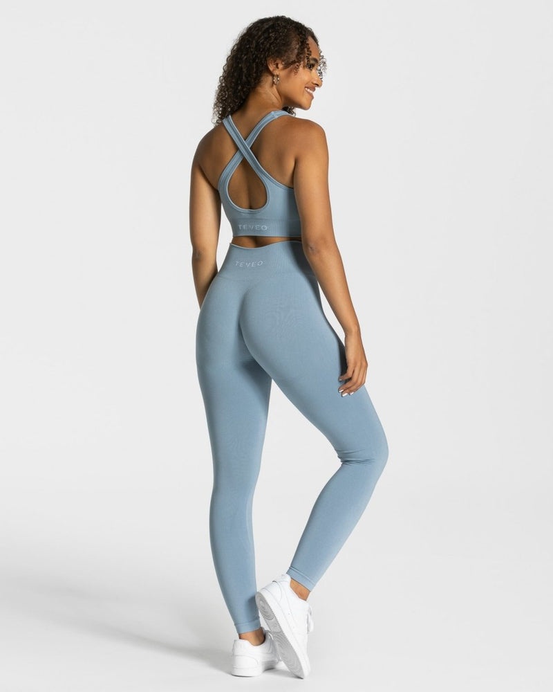 Grey Blue Women Teveo Classy Leggings | AMO-3502