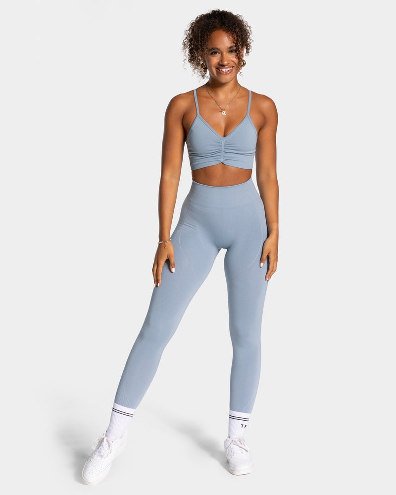 Grey Blue Women Teveo Focus Scrunch Leggings | FJA-1609