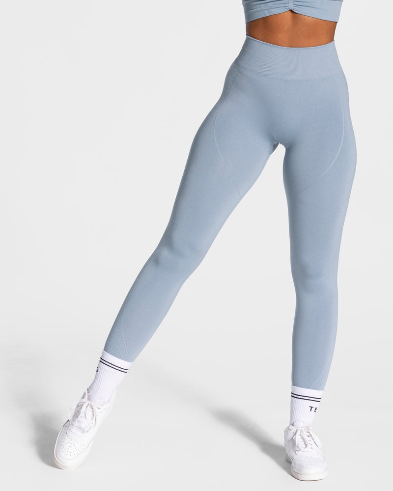 Grey Blue Women Teveo Focus Scrunch Leggings | FJA-1609