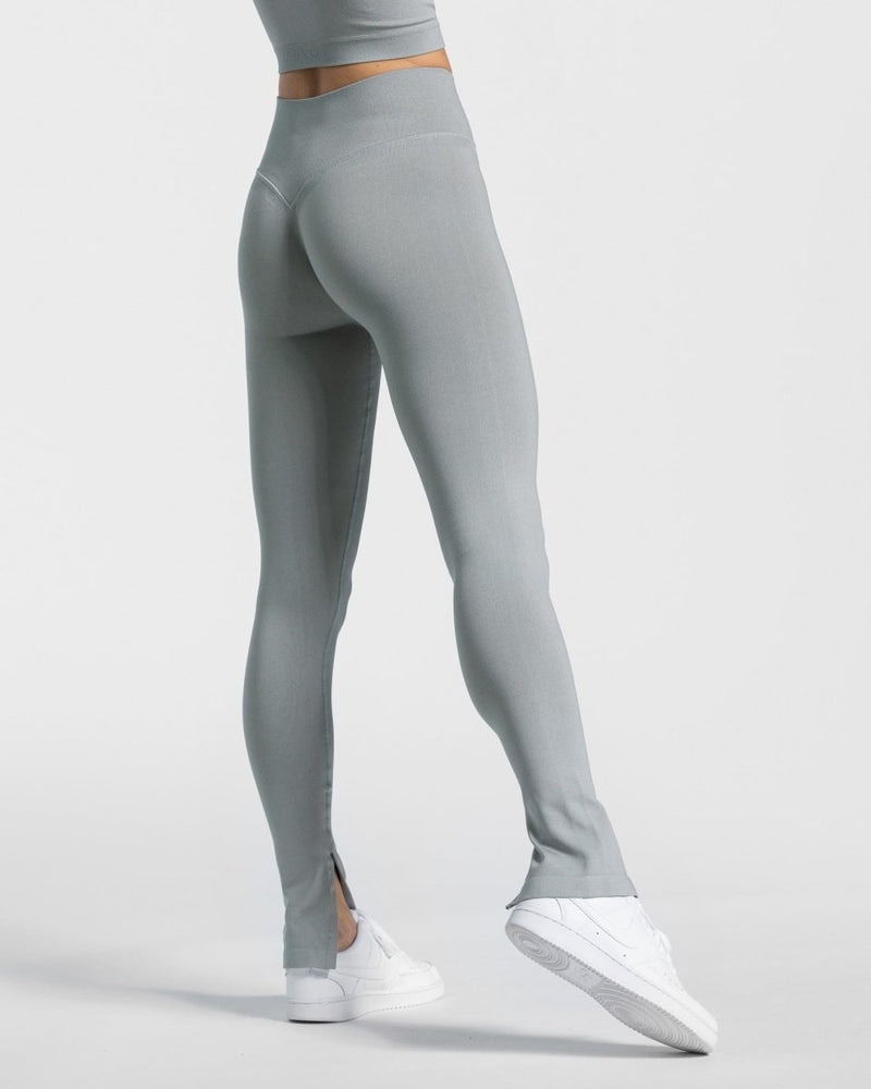 Grey Blue Women Teveo Sassy Slit Leggings | OZG-7224