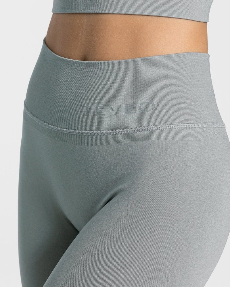 Grey Blue Women Teveo Sassy Slit Leggings | OZG-7224