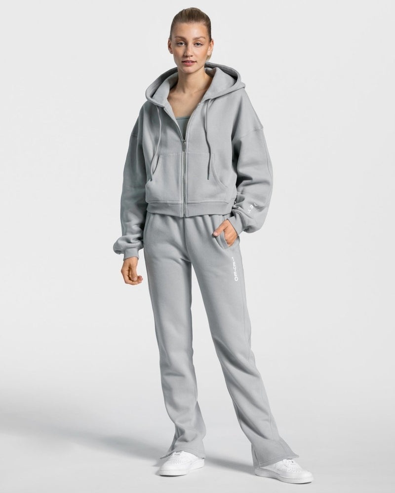 Grey Blue Women Teveo Sassy Zip Hoodie | HDR-2054