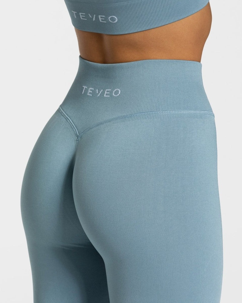 Grey Blue Women Teveo Sensation Leggings | DPT-2736