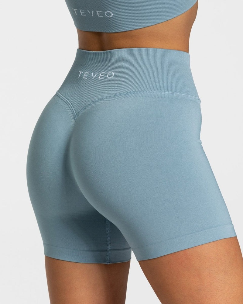 Grey Blue Women Teveo Sensation Mini Shorts | BMK-6397