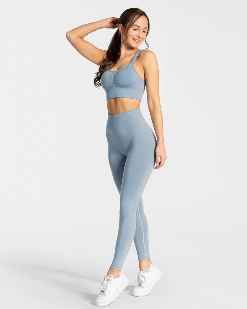 Grey Blue Women Teveo Timeless Scrunch Sports Bra | BSU-8301