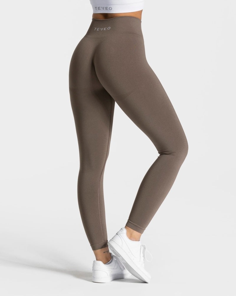 Grey Brown Women Teveo Classy Leggings | KFO-9213