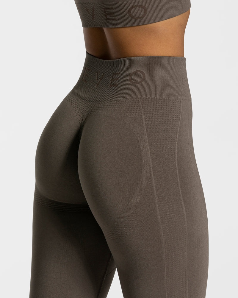 Grey Brown Women Teveo Focus Scrunch Leggings | UEF-9142