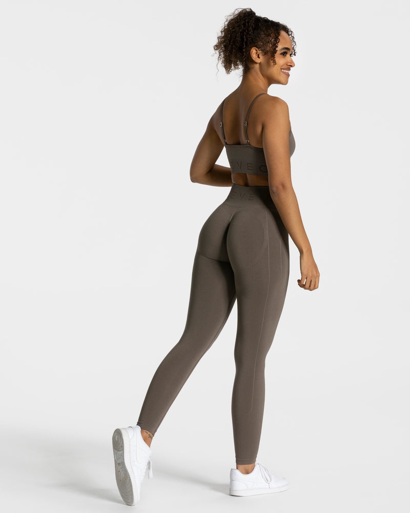 Grey Brown Women Teveo Focus Scrunch Leggings | UEF-9142