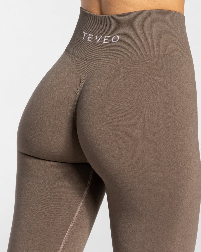 Grey Brown Women Teveo Timeless Scrunch Leggings | ADH-2537