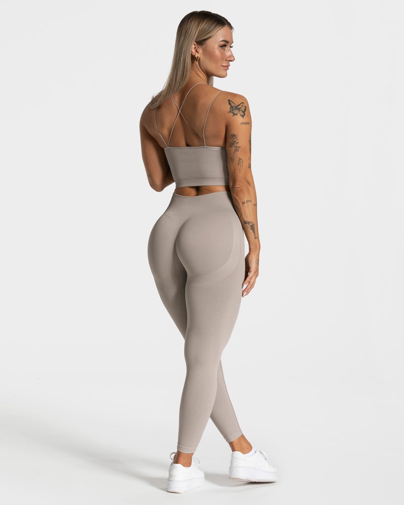 Grey Women Teveo Elegant Scrunch Leggings | HWM-8517