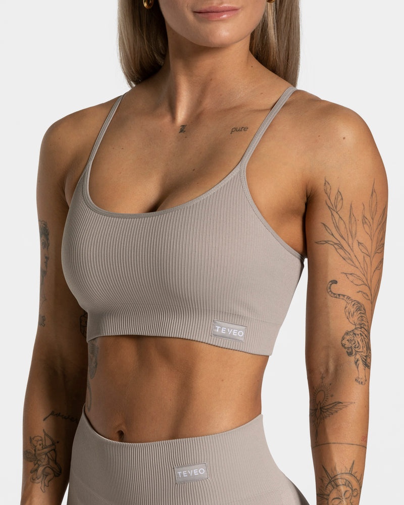 Grey Women Teveo Elegant Sports Bra | BAH-7203