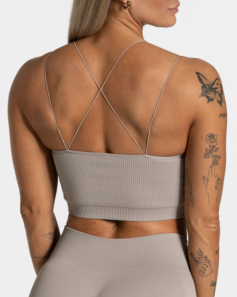 Grey Women Teveo Elegant Strap Tops | FML-6751