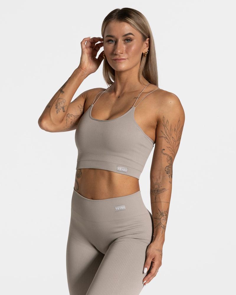 Grey Women Teveo Elegant Strap Tops | FML-6751