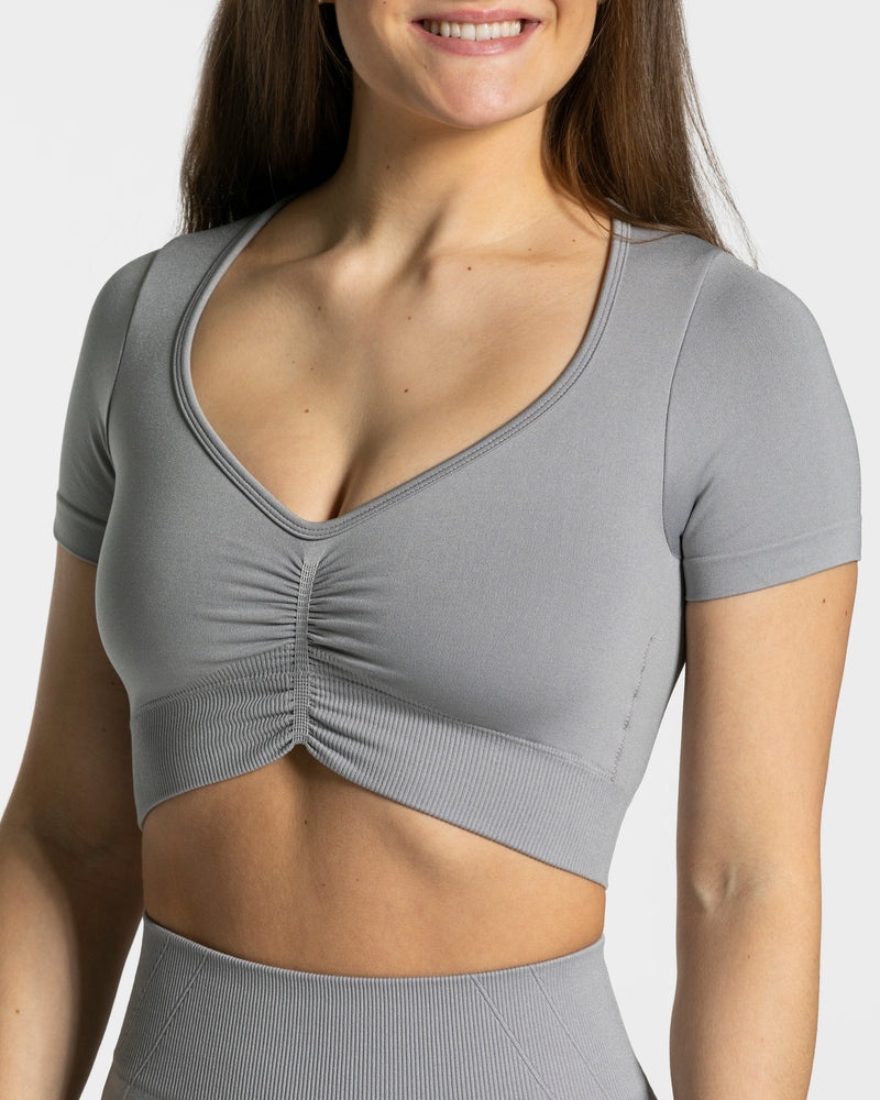 Grey Women Teveo Focus Crop Tops | ZAT-1600