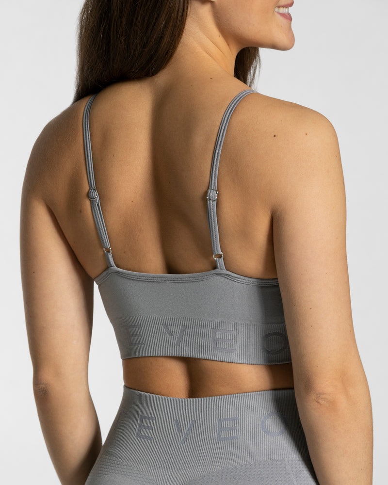 Grey Women Teveo Focus Sports Bra | QFQ-6197