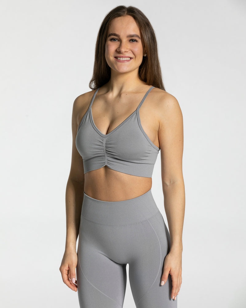 Grey Women Teveo Focus Sports Bra | QFQ-6197