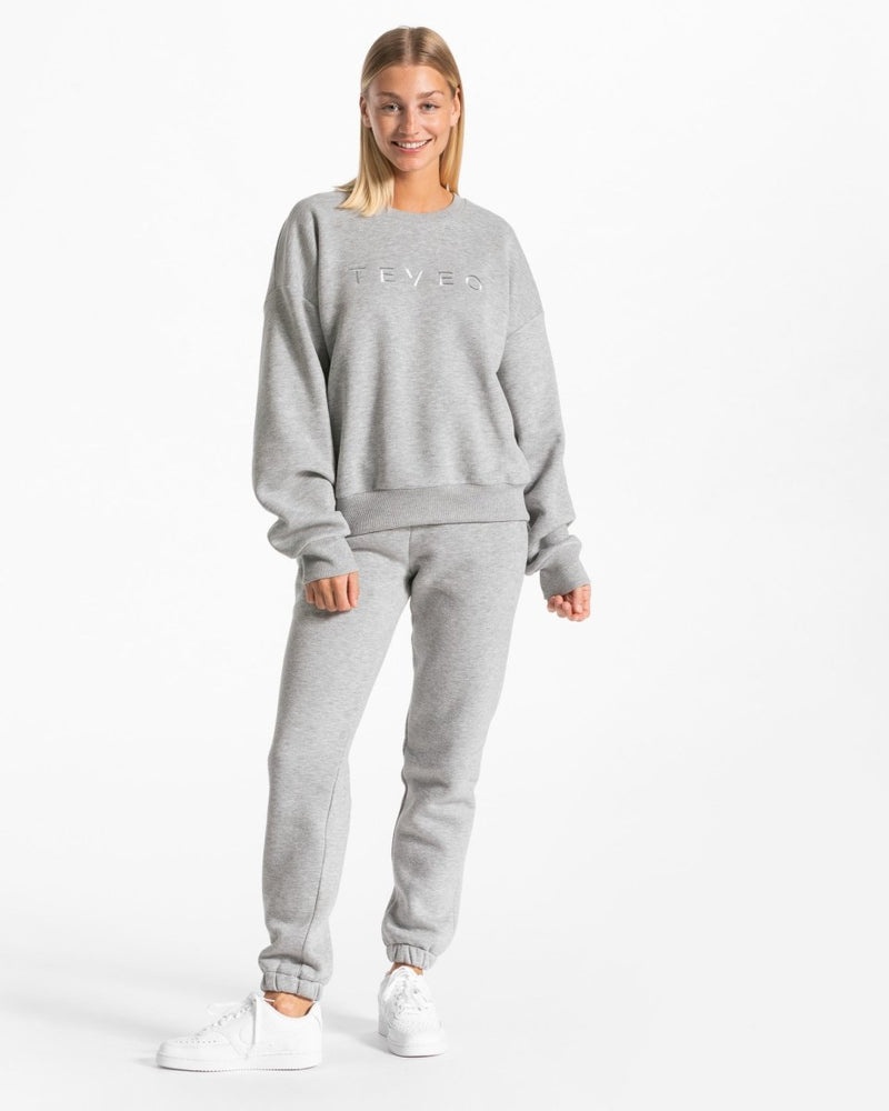 Grey Women Teveo Iconic Oversized Sweater | KFH-5506