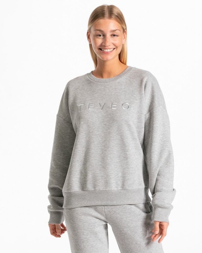 Grey Women Teveo Iconic Oversized Sweater | KFH-5506