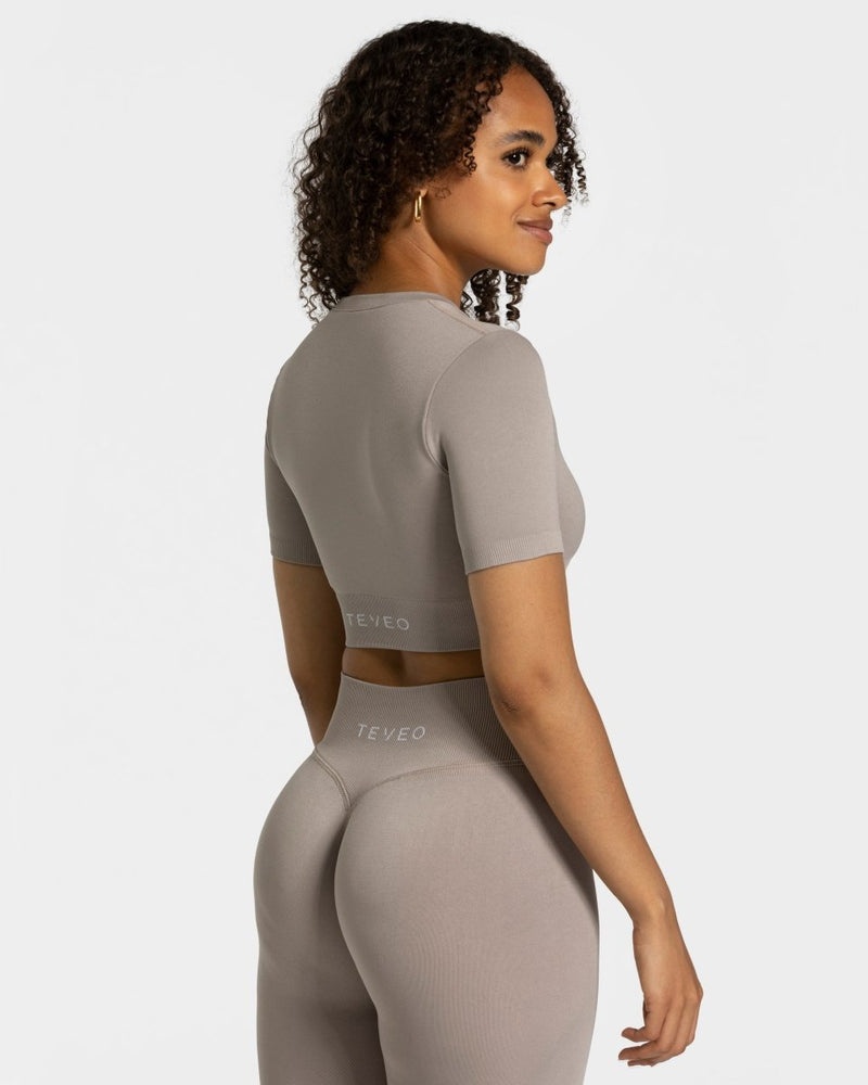 Grey Women Teveo Sensation Crop Tops | JSI-4777