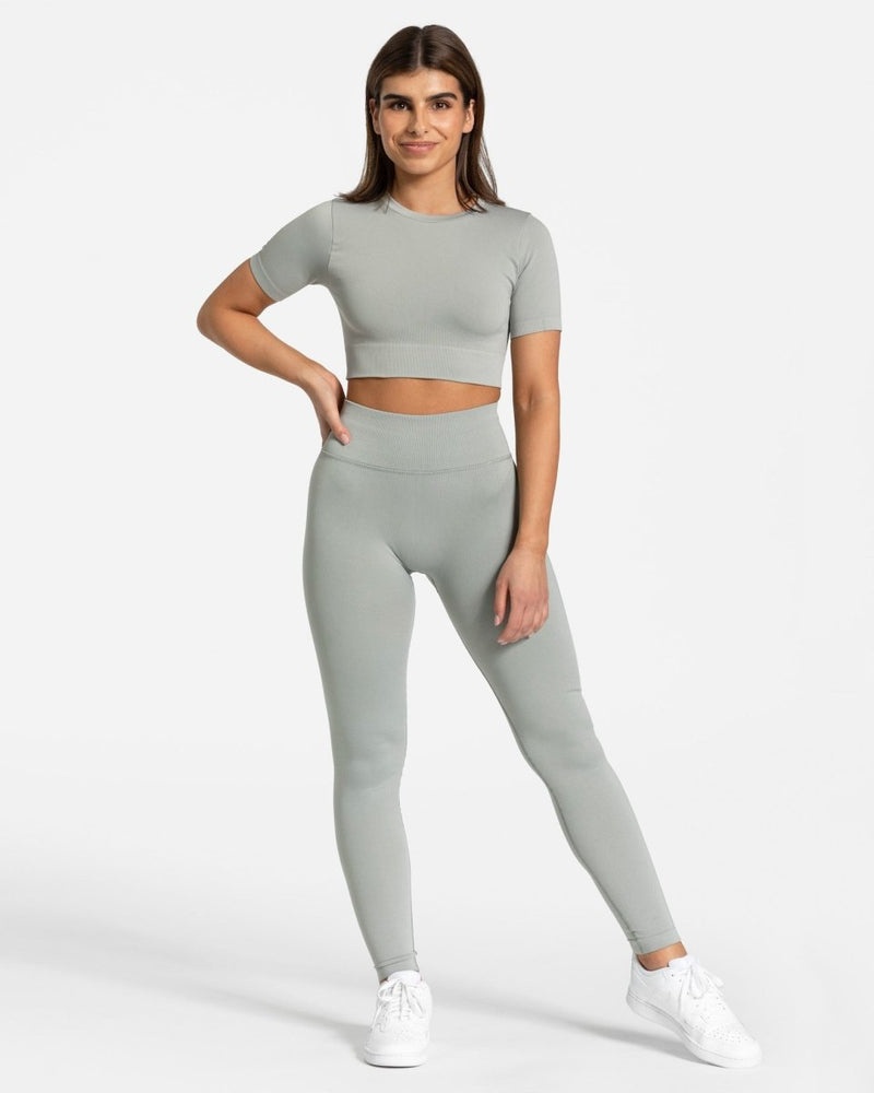 Grey Women Teveo Sensation Crop Tops | QEN-0356