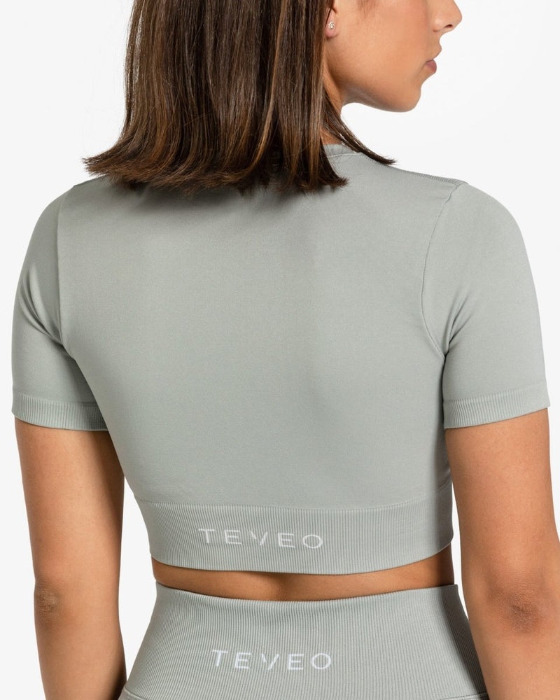 Grey Women Teveo Sensation Crop Tops | QEN-0356