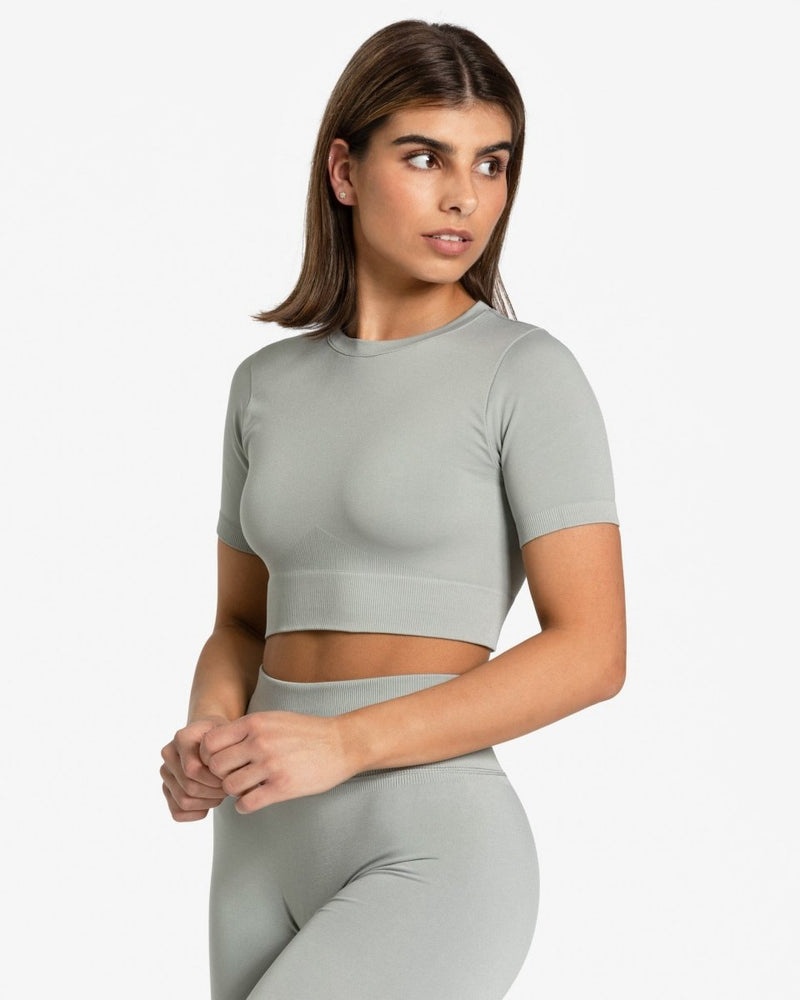 Grey Women Teveo Sensation Crop Tops | QEN-0356