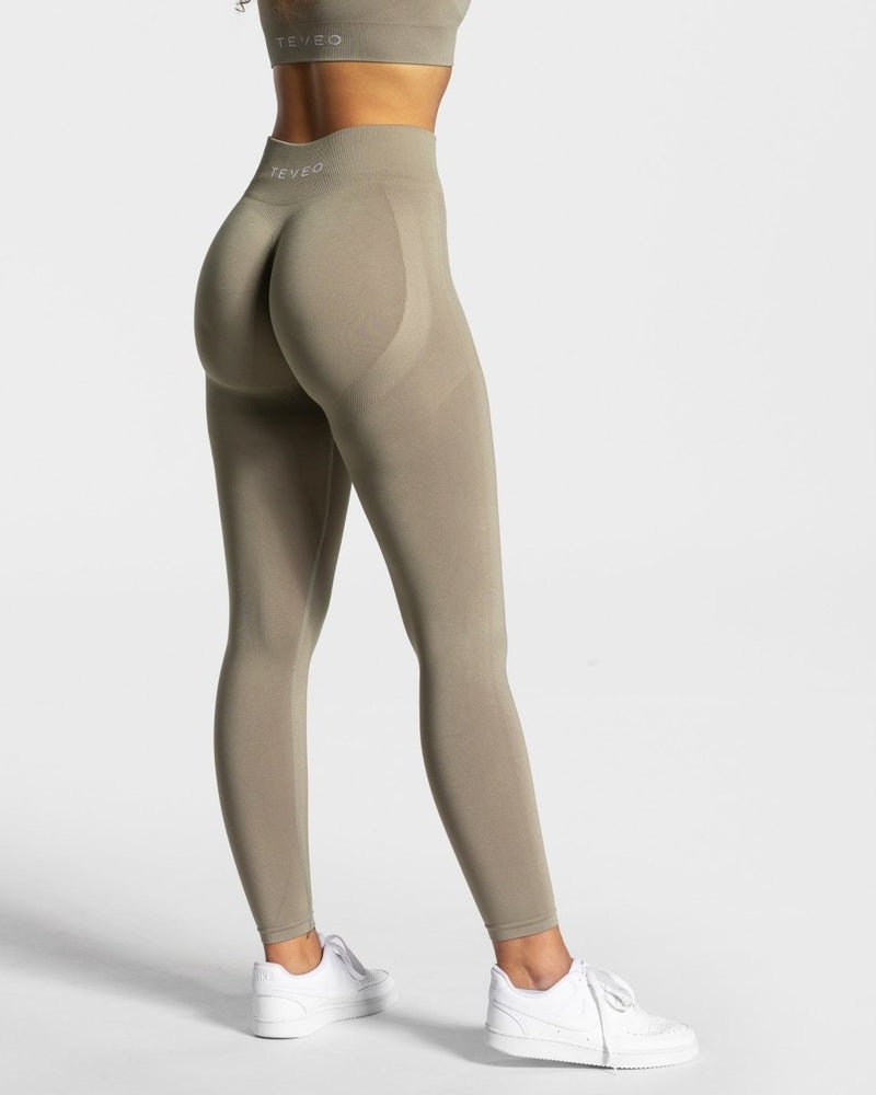 Khaki Women Teveo Charming Scrunch Leggings | RSH-9514