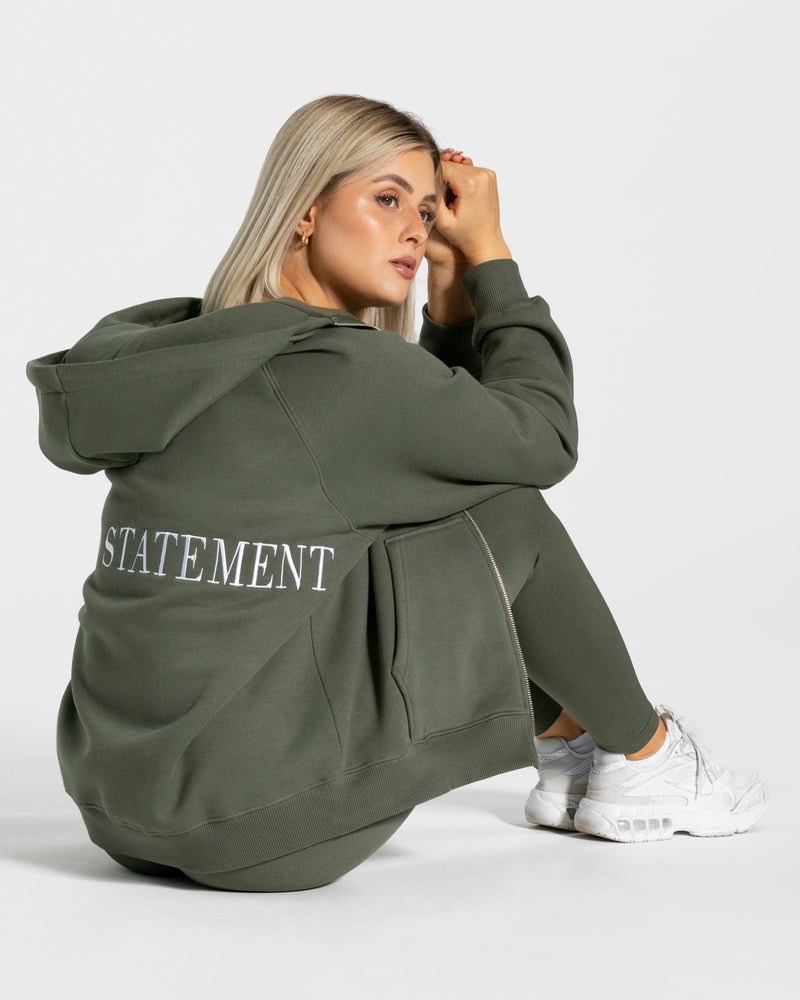 Khaki Women Teveo Statement Oversized Jackets | AHR-3964