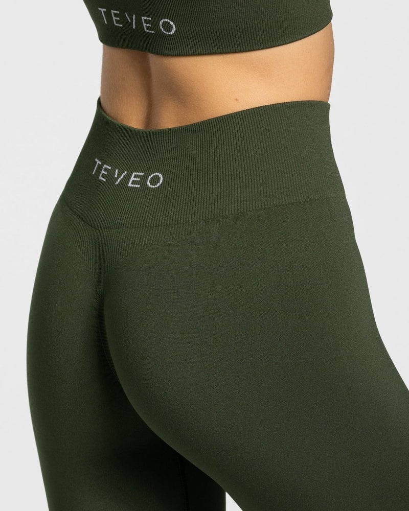 Khaki Women Teveo Timeless Scrunch Leggings | FYS-5040