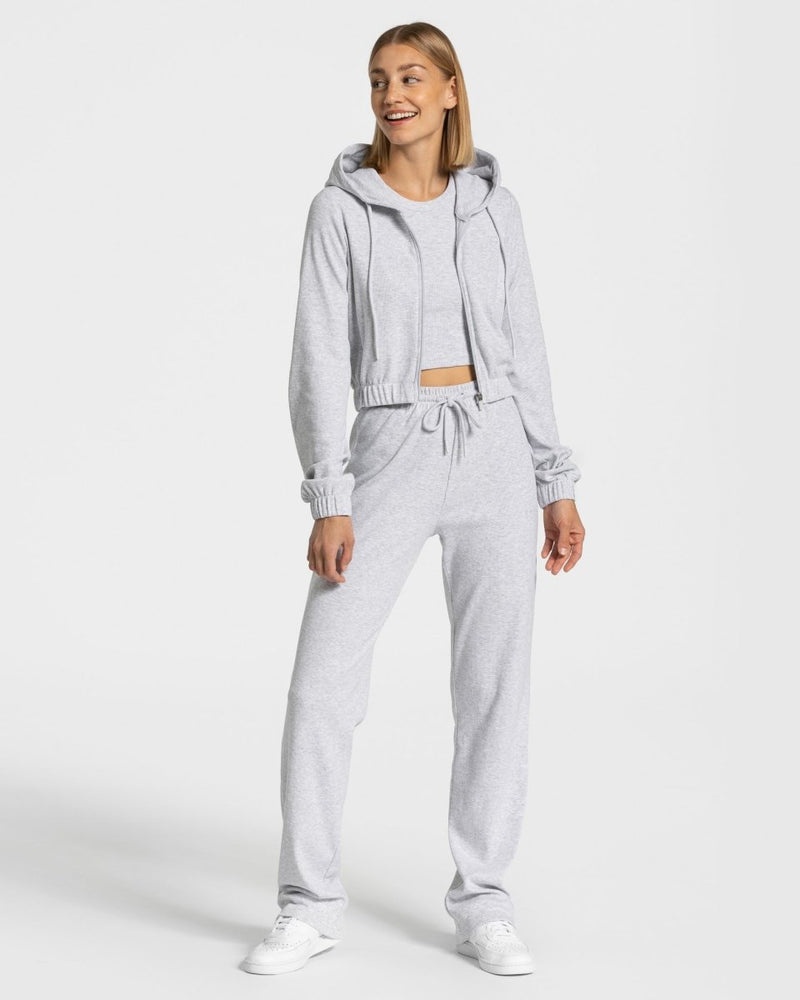 Light Grey Women Teveo Lounge Zip Hoodie | ZUK-4443