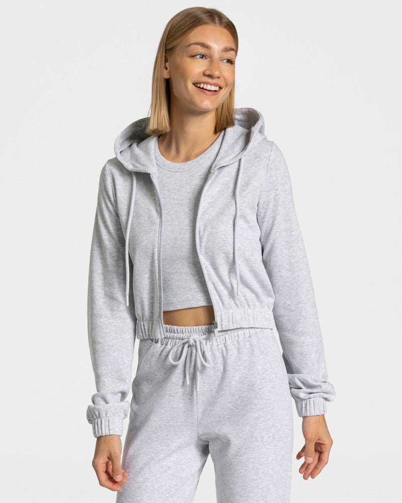 Light Grey Women Teveo Lounge Zip Hoodie | ZUK-4443